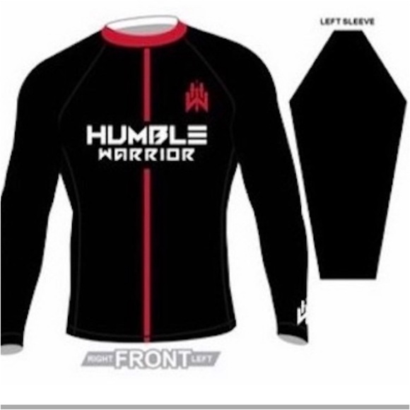 Rashguard Quality Premium Black with Red Accents Logo HW Long Sleeves - Picture 7 of 8